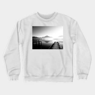 Mondsee with morning fog Crewneck Sweatshirt